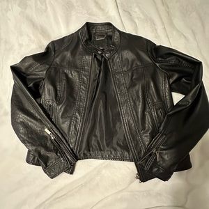 Black leather jacket